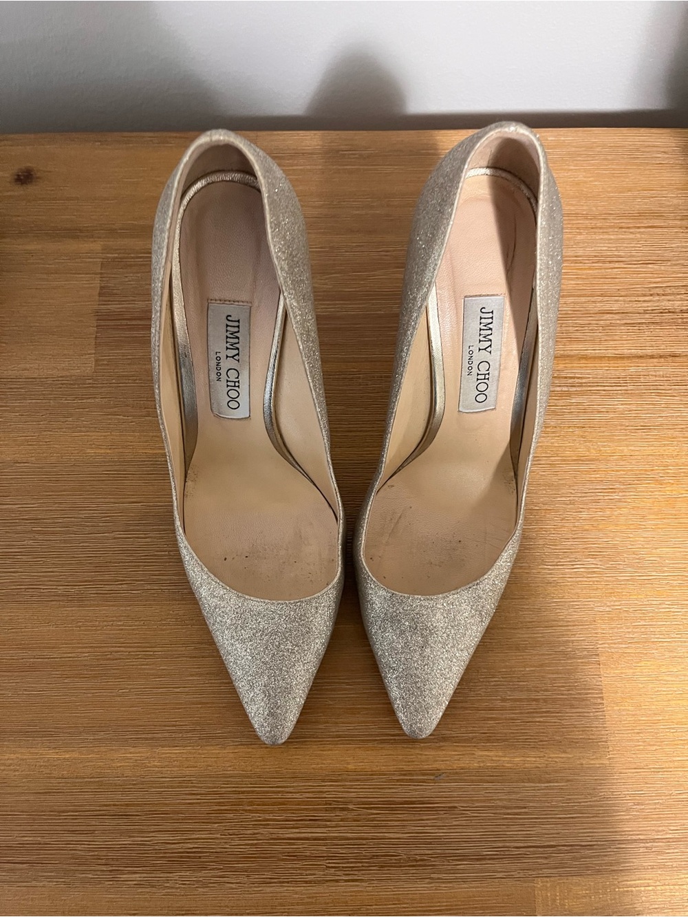 Jimmy Choo Champagne Romy 100mm (4”) Heels - Picture 3 of 6